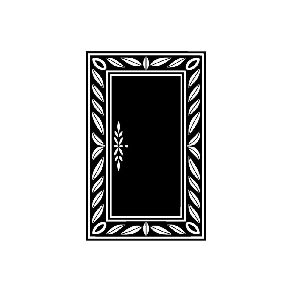 Art Deco Frame, Elegant Black White, Minimalist vector