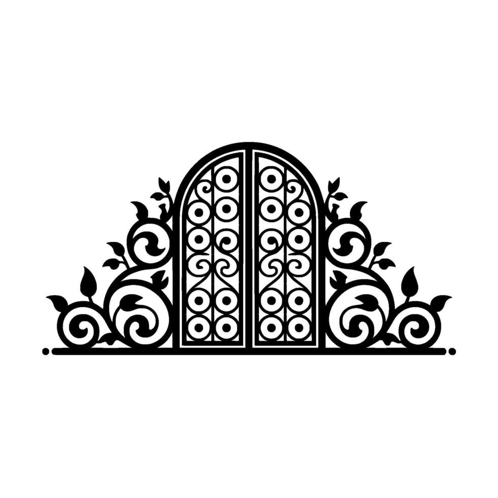 Ornate Archway, Intricate Floral Border Vintage Element vector