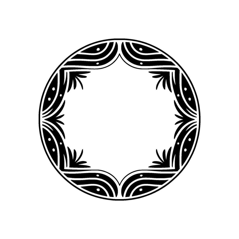 Celestial Circle Elegant Black Gold Ornament vector