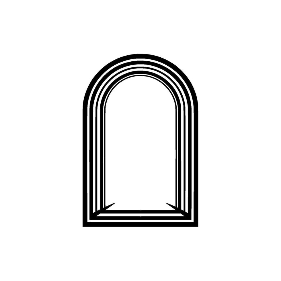 Minimalist Arch Window, Geometric vector
