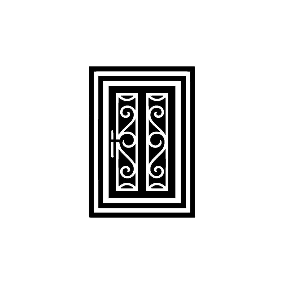 Geometric Window, Intricate Ornamentation, Minimalist vector