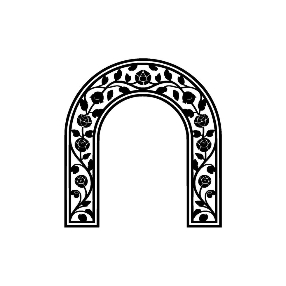 Intricate Floral Archway, Vintage vector
