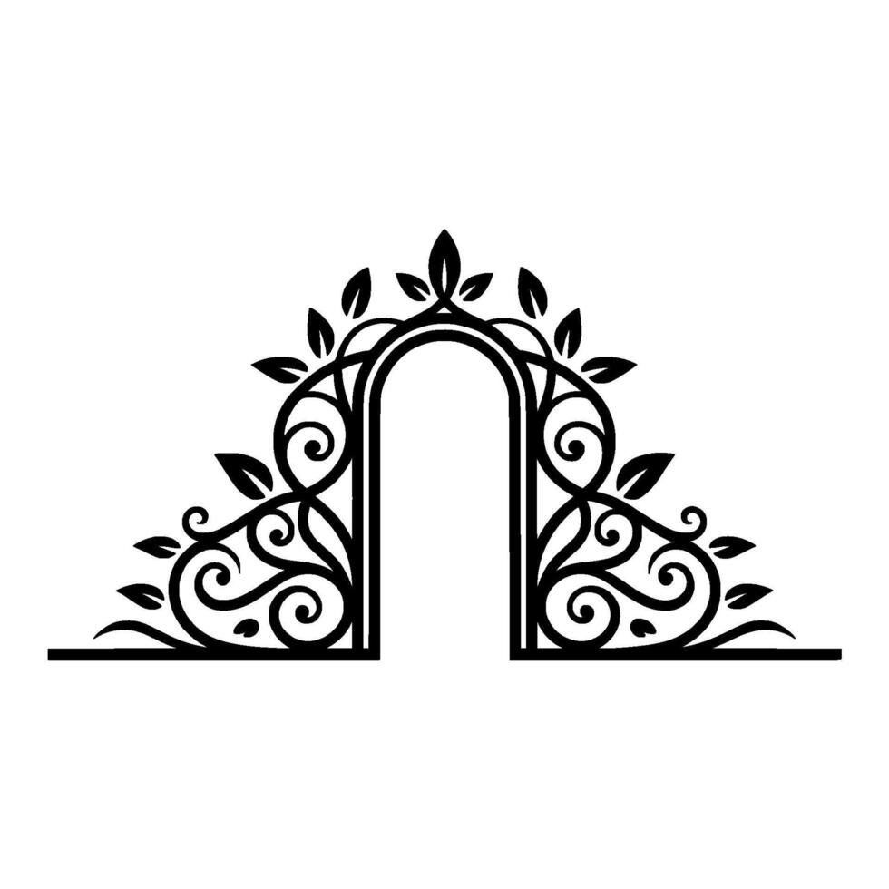 Elegant Botanical Archway, Vintage, Arch vector
