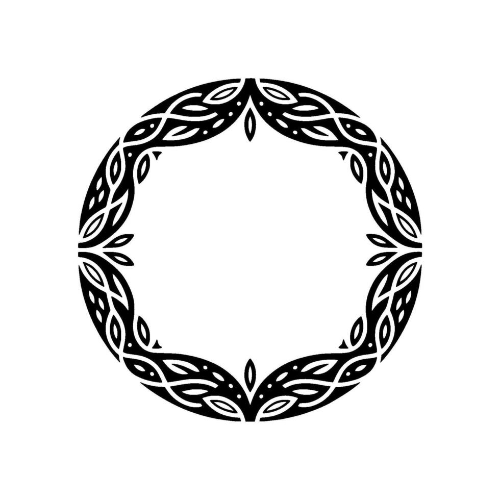 Intricate Celtic Circle Frame, Minimalist vector