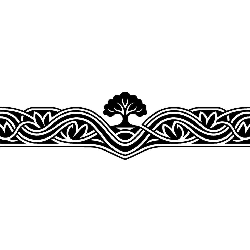 Celtic Tree of Life Border, Intricate - Knotwork vector