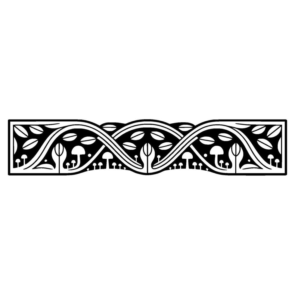 Stylized Botanical Border, Art Nouveau Inspired - Decorative vector