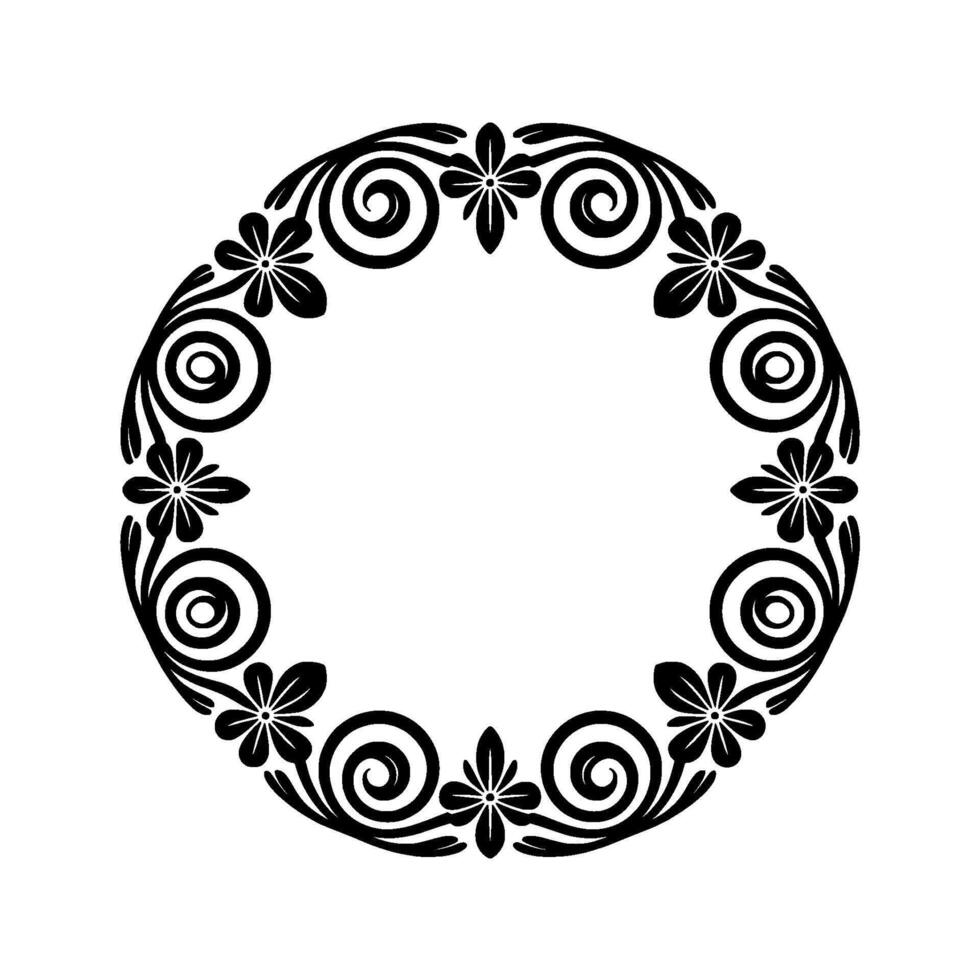 Intricate Floral Border, Vintage, Elegant Ornament, Wreath - Ornamental vector