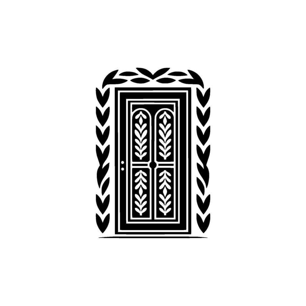 Ornate Doorway Emblem, Symbolic Transition vector