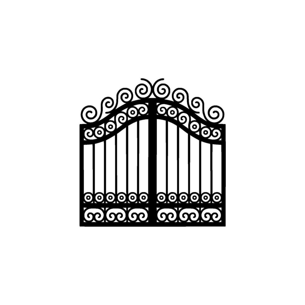 Intricate Black Gate, Ornamental, Vintage Style, Swirls vector