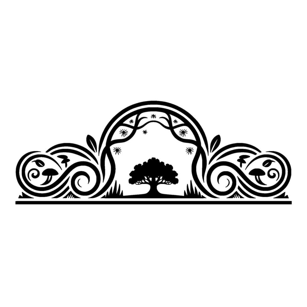 Elegant Botanical Archway, Vintage Illustration vector