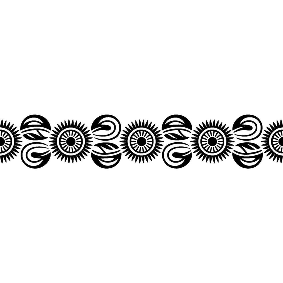 Stylized Sun Border, Geometric Tribal vector