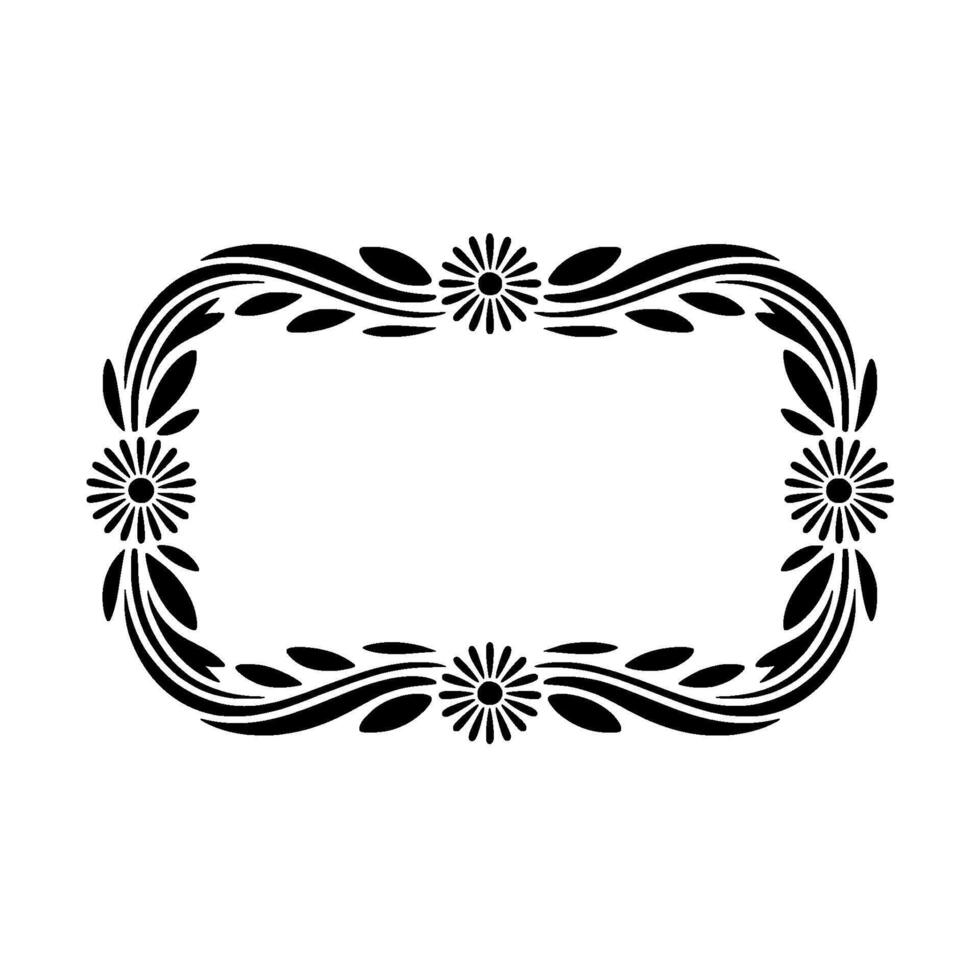 Elegant Floral Frame, Vintage, Decorative Border - Card vector