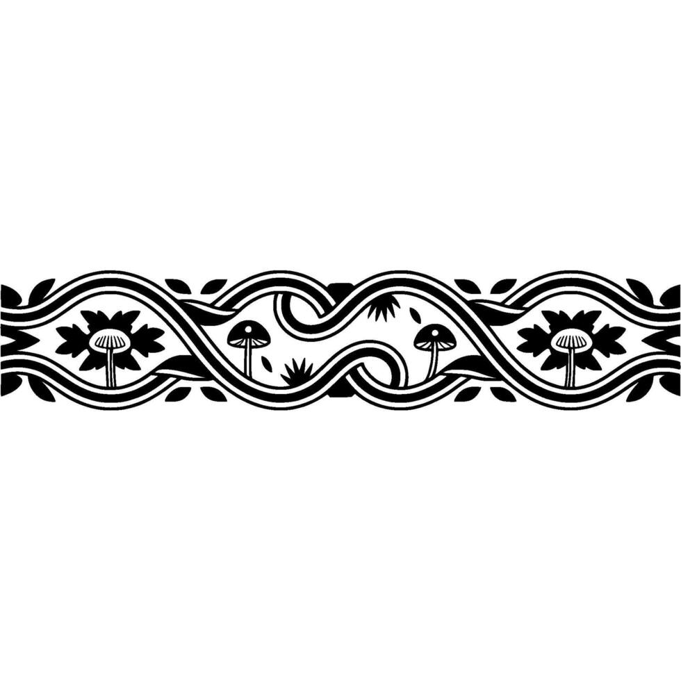 Stylized Floral Border, Art Nouveau Inspired - Art nouveau vector