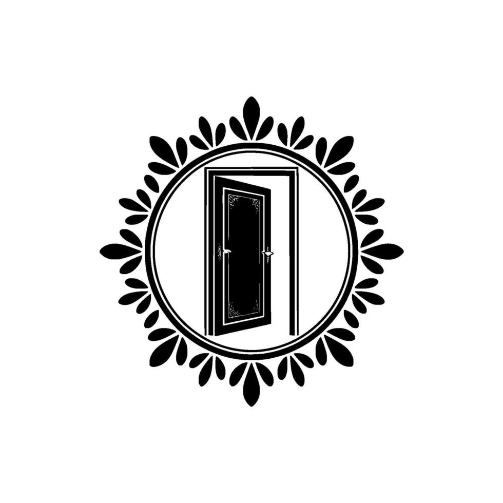 Regal Doorway, Symbolic Transition, Vintage Elegance vector