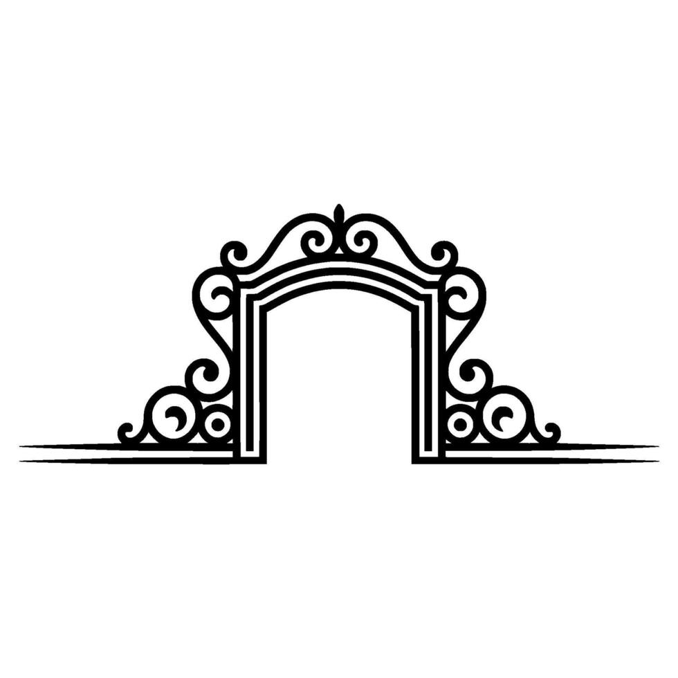 Elegant Archway, Intricate Ornamentation, Minimalist vector