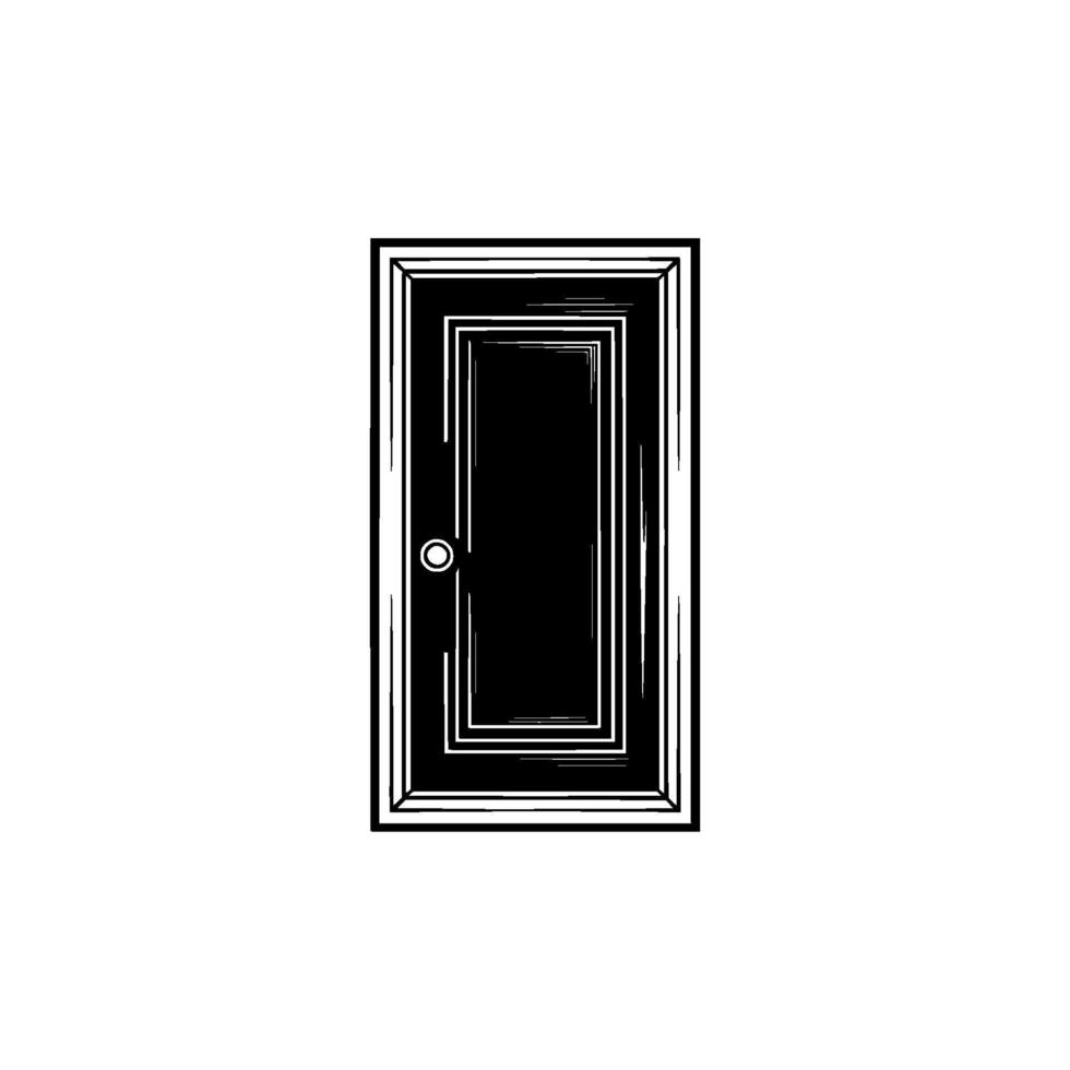 Abstract Doorway, Minimalist Black White, Threshold, Mystery, Transition, , Illustration, Simple, Modern, Silhouette, Portal, Passage, Concept, Symbolic, Negative Space, Clean vector