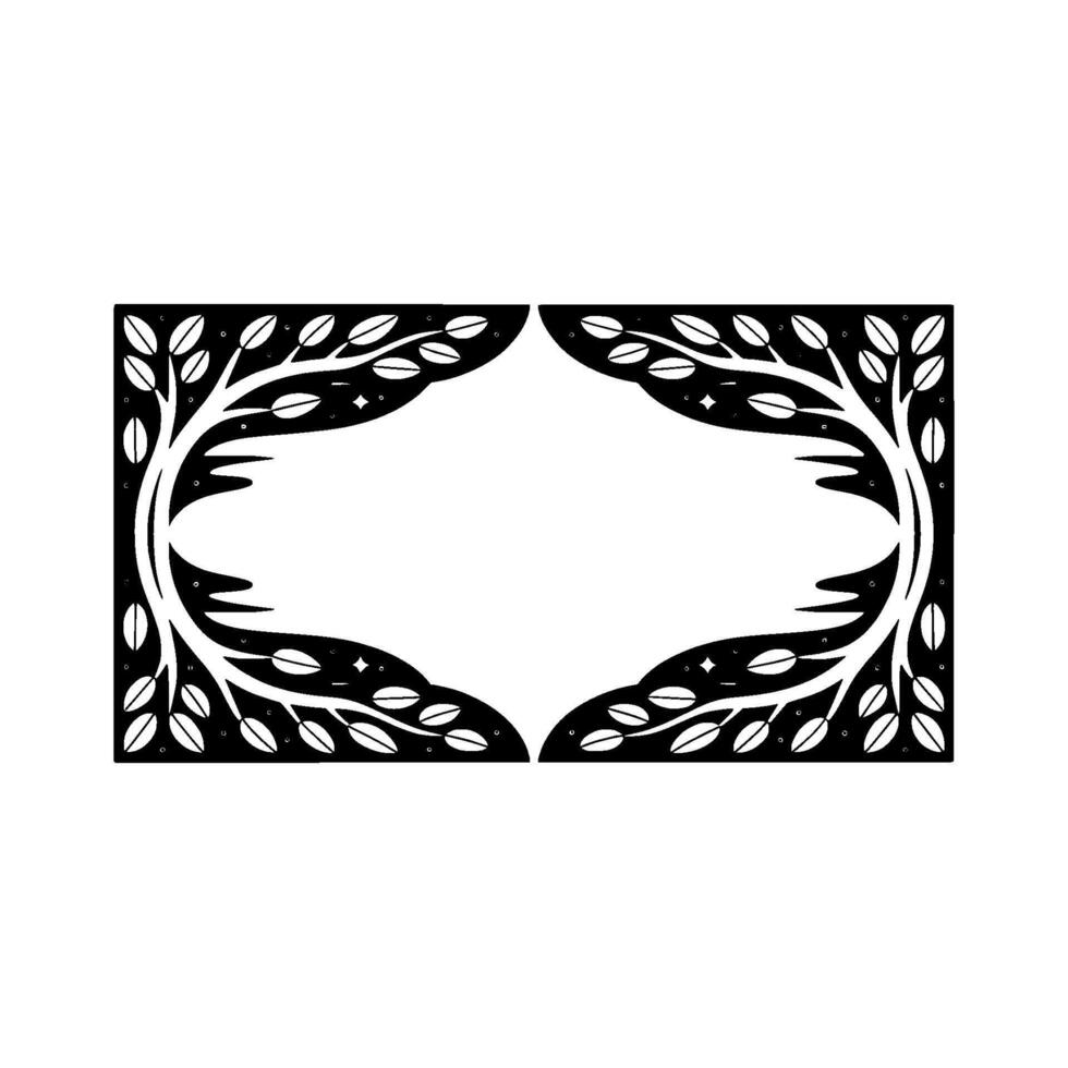 Stylized Branch Frame, Minimalist Botanical vector