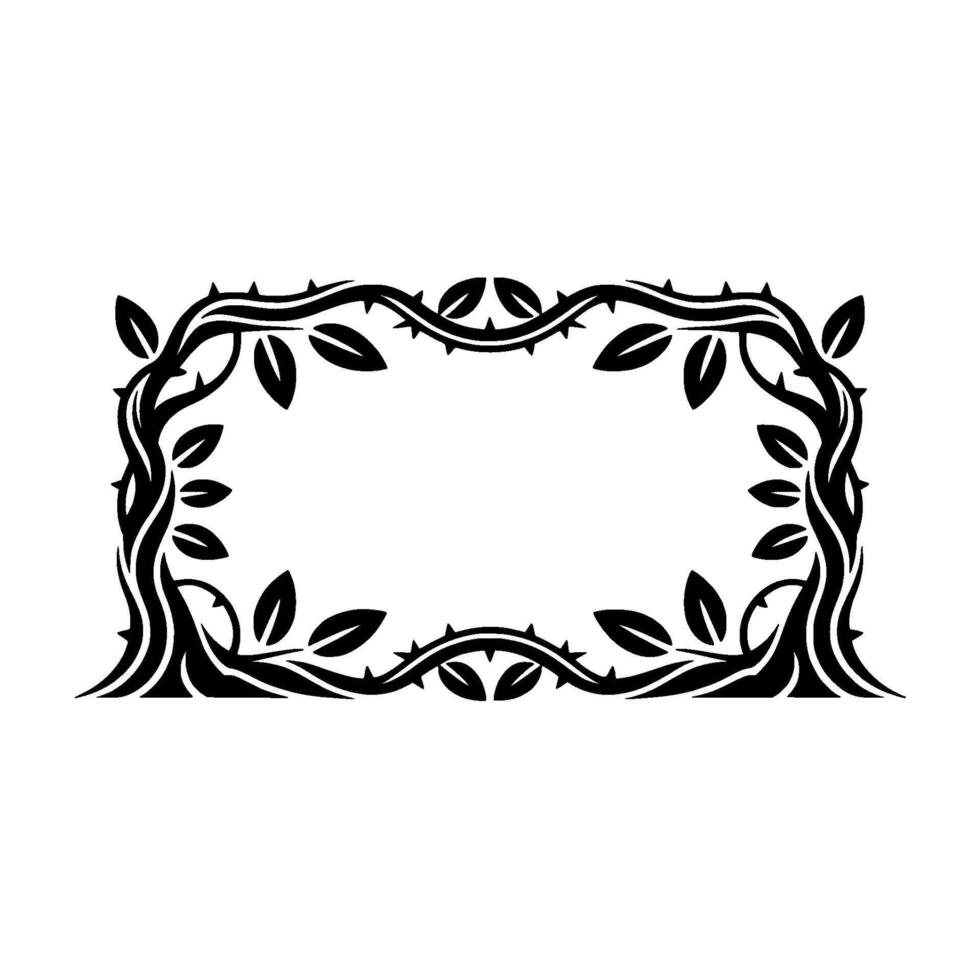 Intricate Vine Border, Elegant Black, Decorative Frame vector