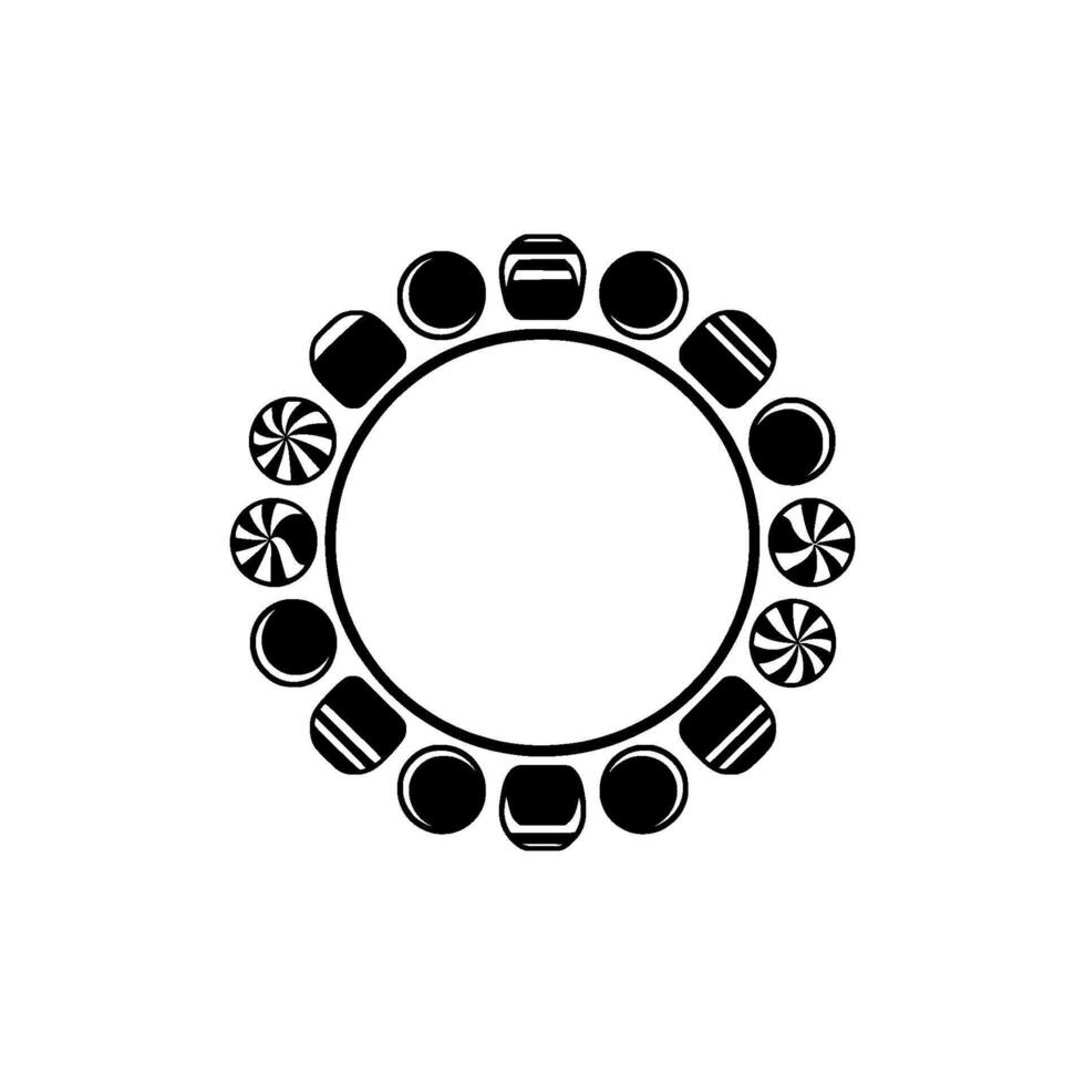 Circular Candy Moon Phases - Minimalist vector