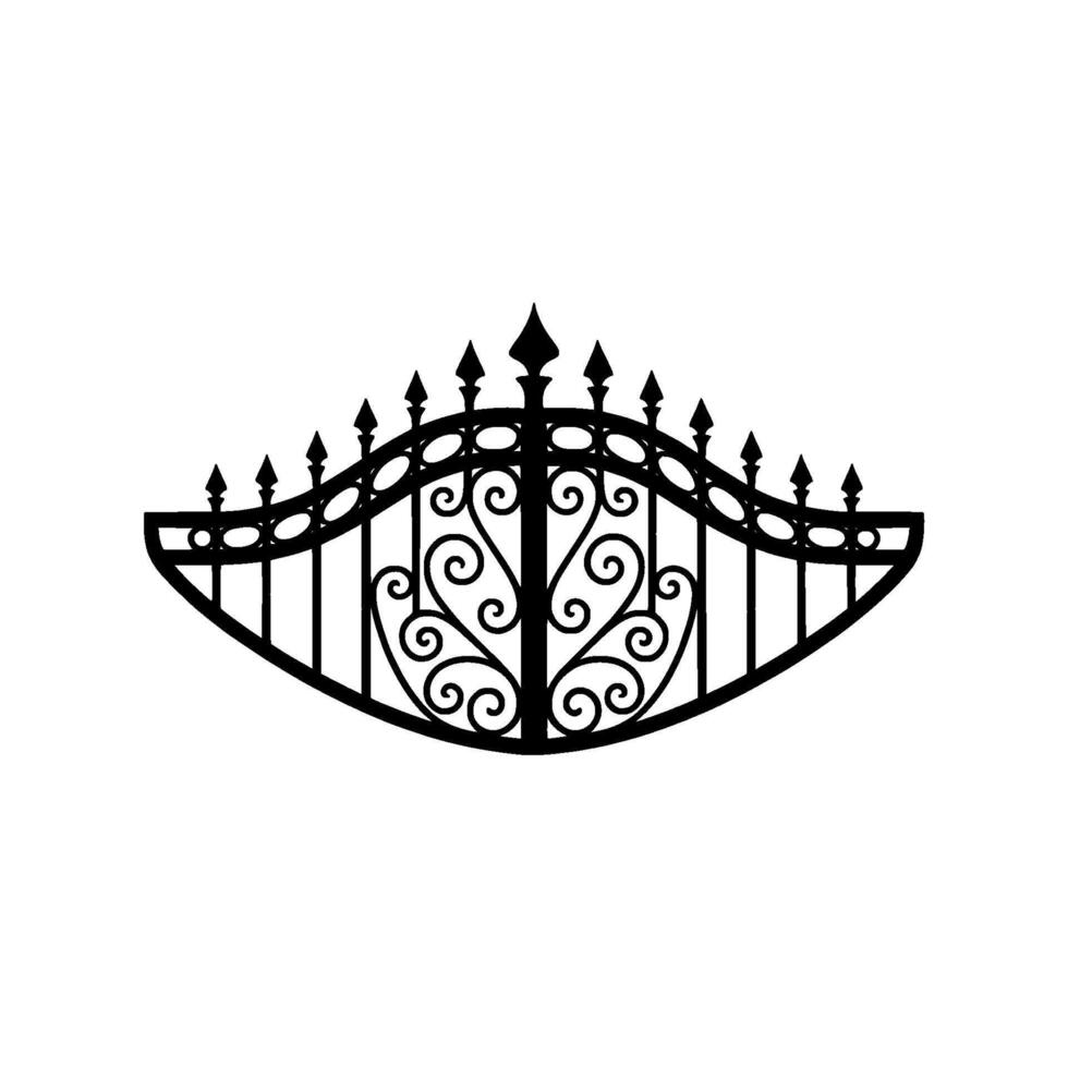Gothic Iron Gate Symbolic Portal, Vintage vector