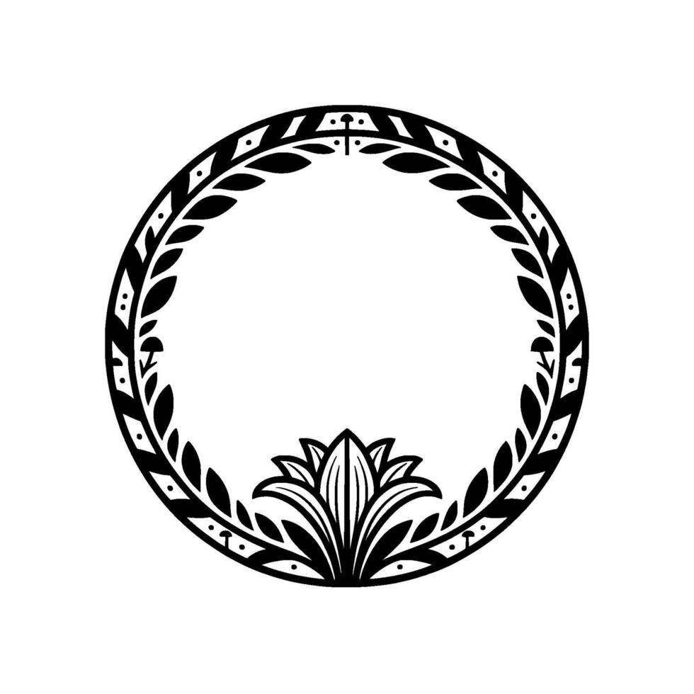Elegant Circular Ornament, Art Nouveau vector
