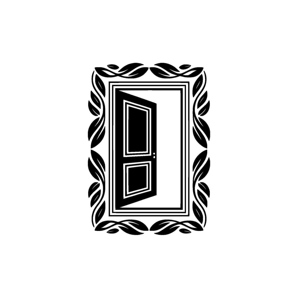 Elegant Portal, Black White, Decorative Doorway vector