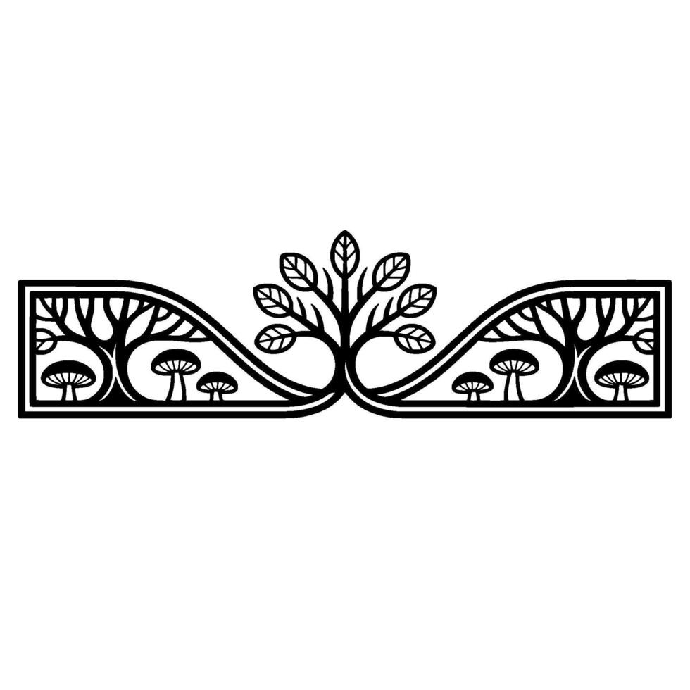 Intricate Botanical Border, Art Nouveau Inspired, Decorative vector