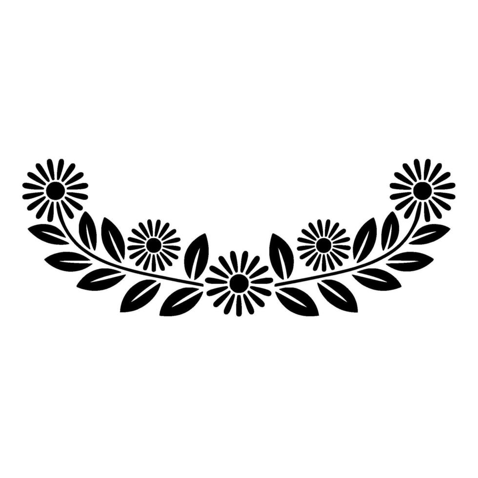Stylized Floral Garland, Minimalist - Decorative vector