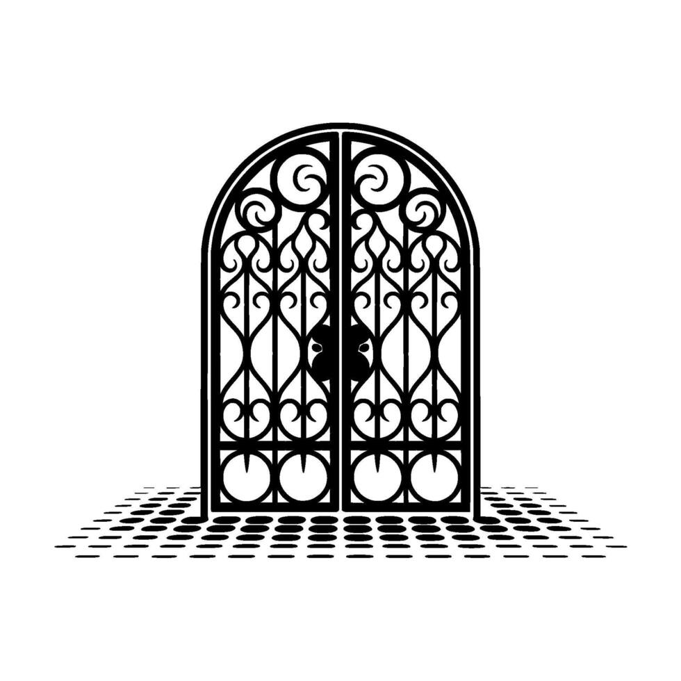 Enigmatic Archway, Hidden Secrets, Silhouette Mystery vector