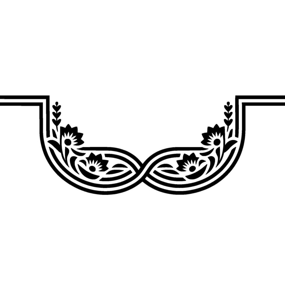 Intricate Floral Ornament, Art Deco Style Border vector