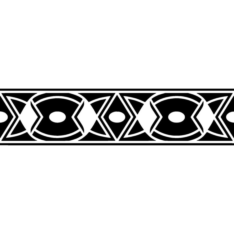 Geometric Border, Art Deco Pattern, Black White, Decorative vector