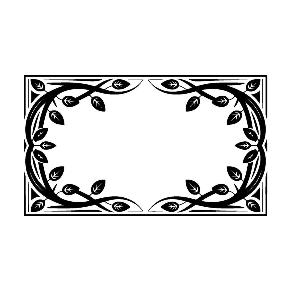 Art Nouveau Botanical Frame, Elegant Border, Decorative vector
