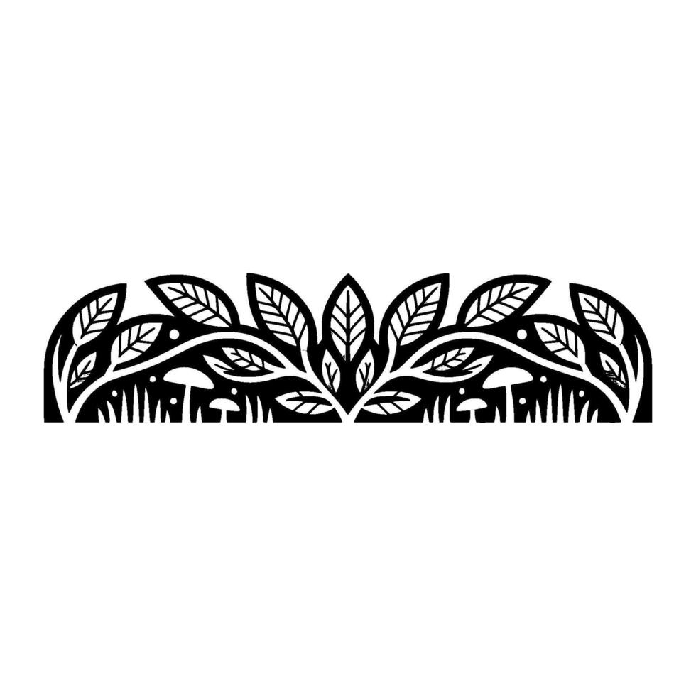 Stylized Leaf Border, Minimalist Botanical, Decorative vector