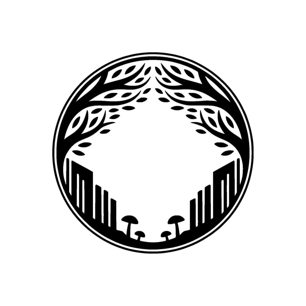 Circular Emblem Forest, Growth, and Renewal Symbol vector
