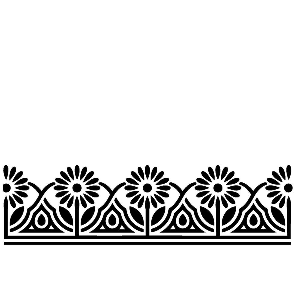Art Nouveau Floral Border, Elegant, Pattern vector