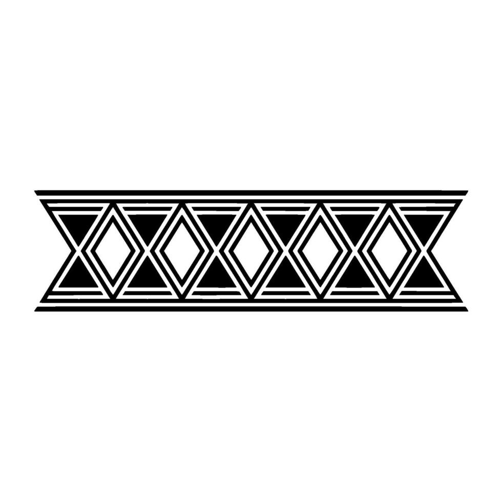 Geometric Deco Border, Minimalist, Black White - Pattern - Linear vector