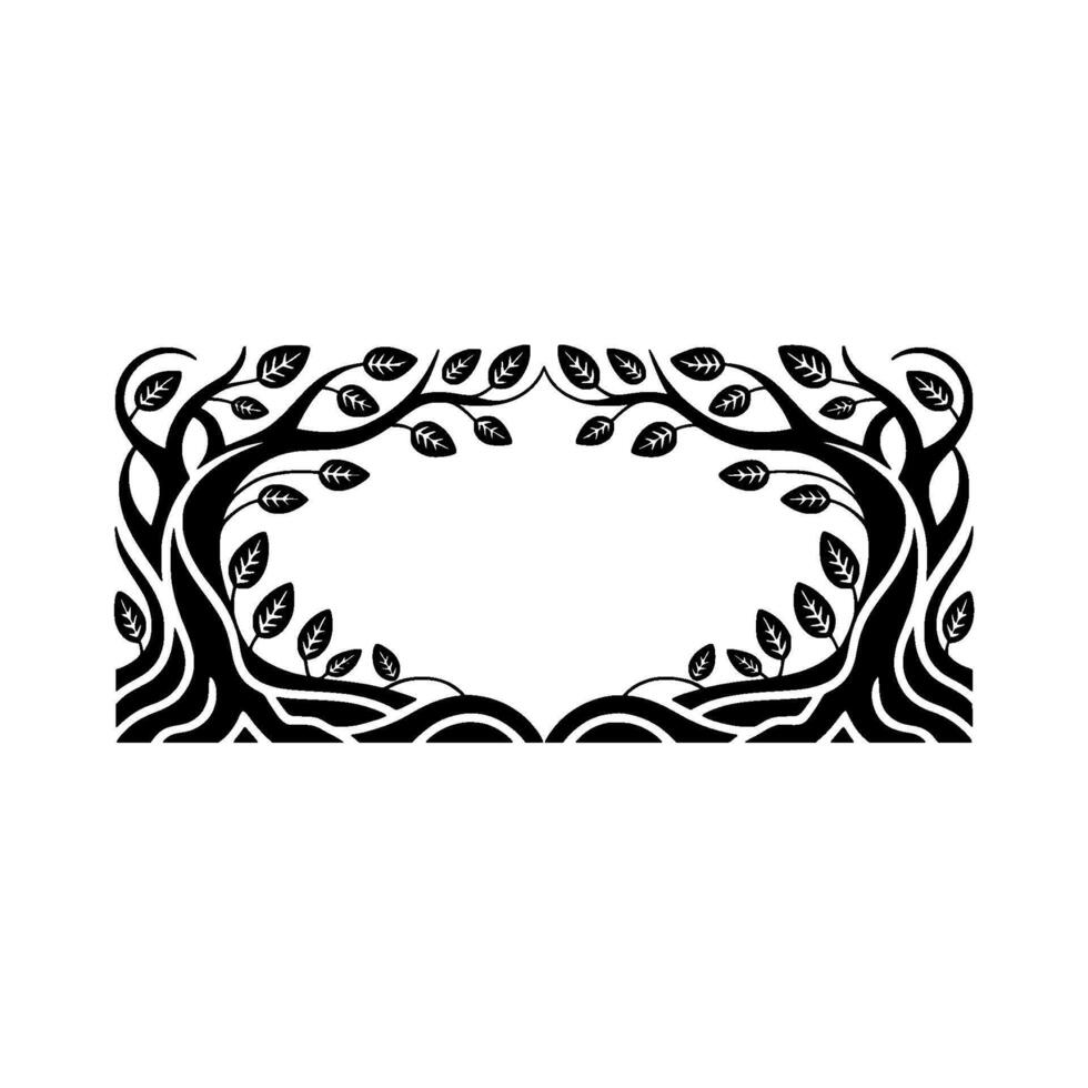 Elegant Botanical Frame, Vintage Style, Natural Growth vector