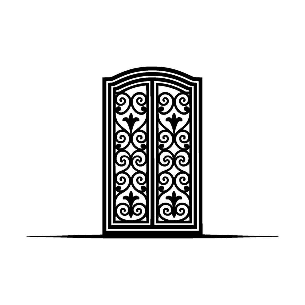 Elegant Archway, Intricate Black, Minimalist Portal vector