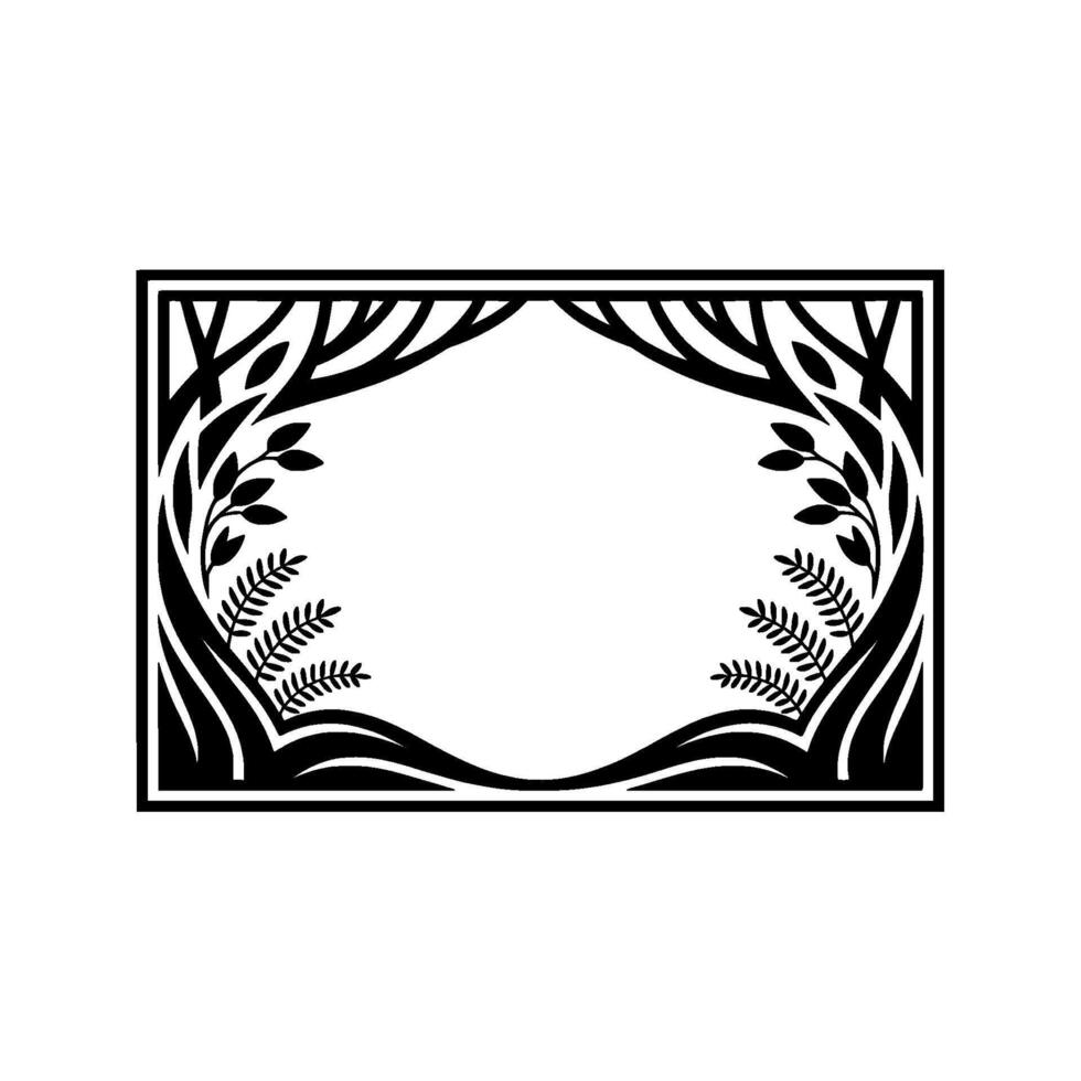 Stylized Forest Frame, Elegant Botanical vector