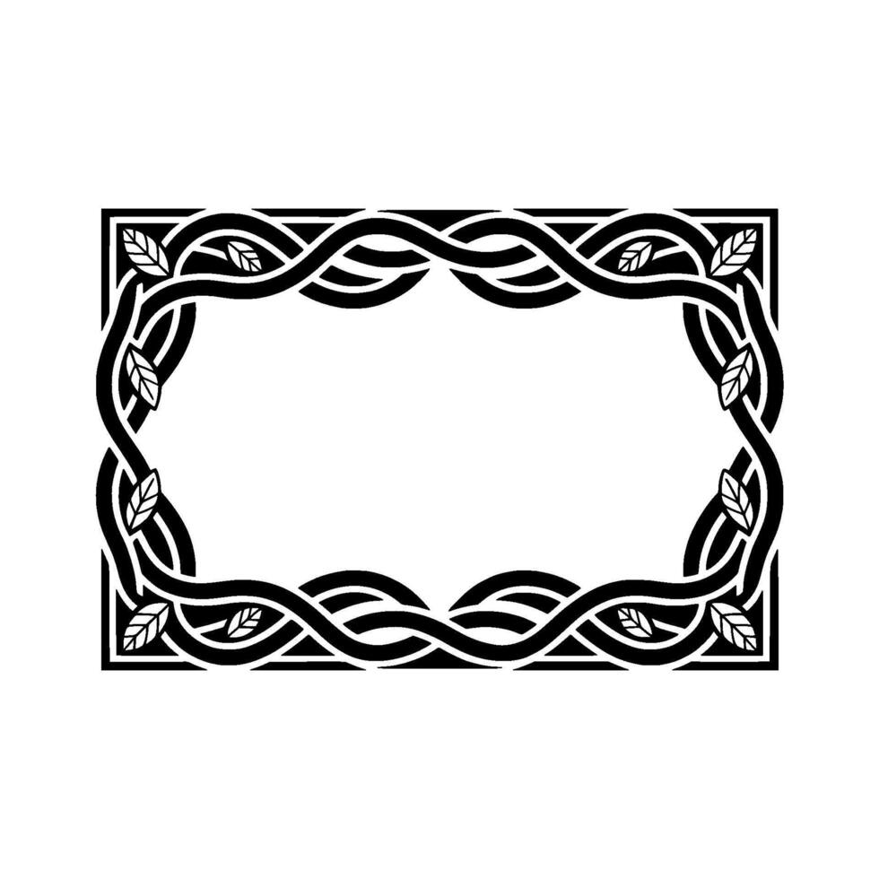 Intricate Celtic Frame, Botanical Ornamentation, Vintage, Ornament vector