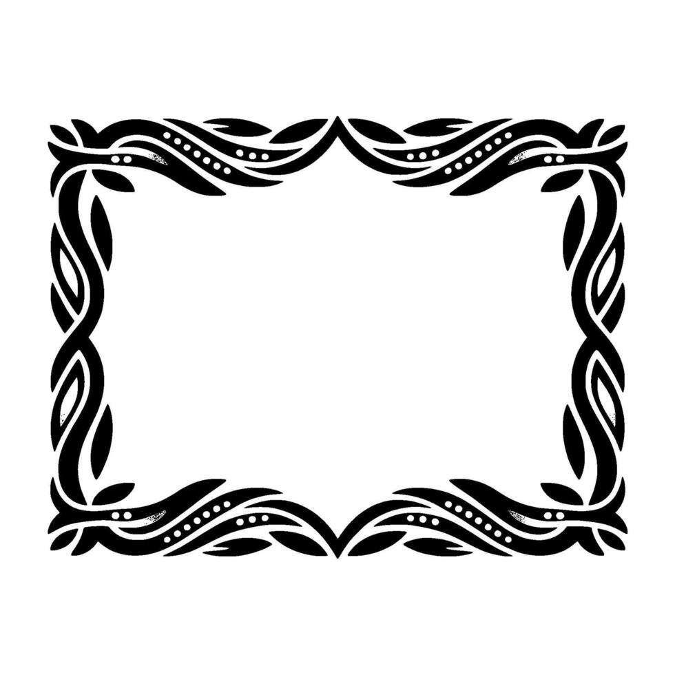 Intricate Black Silver Frame, Decorative Border vector