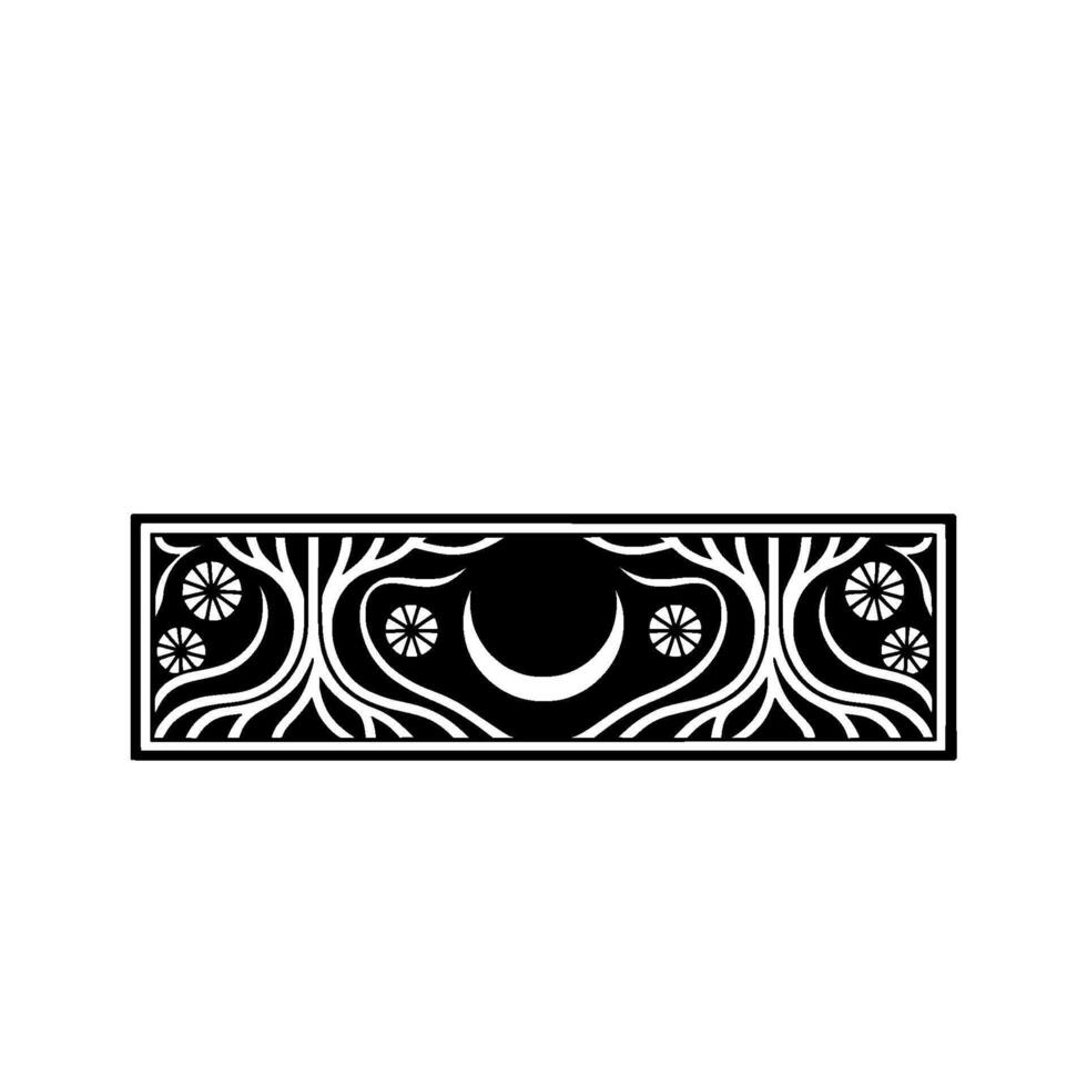 Lunar Botanical Emblem, Vintage Style vector