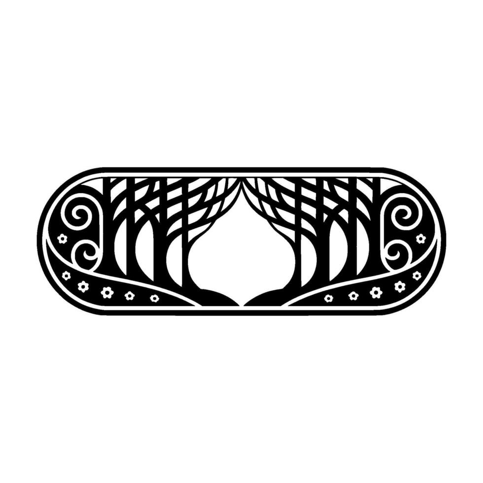 Elegant Archway Silhouette with Floral Ornamentation vector