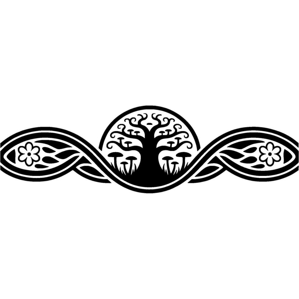 Celtic Tree of Life Ornament, Intricate, Floral vector