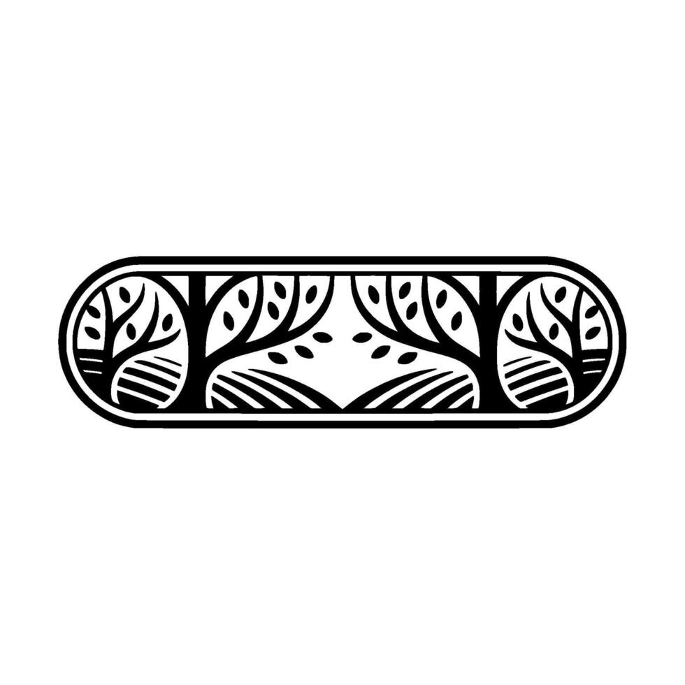 Botanical Emblem, Minimalist, Organic Motif vector