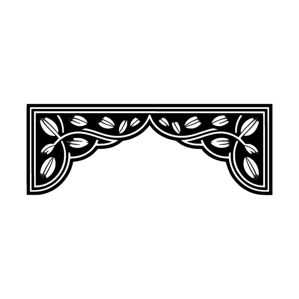 Art Deco Branch Ornament, Elegant Border vector