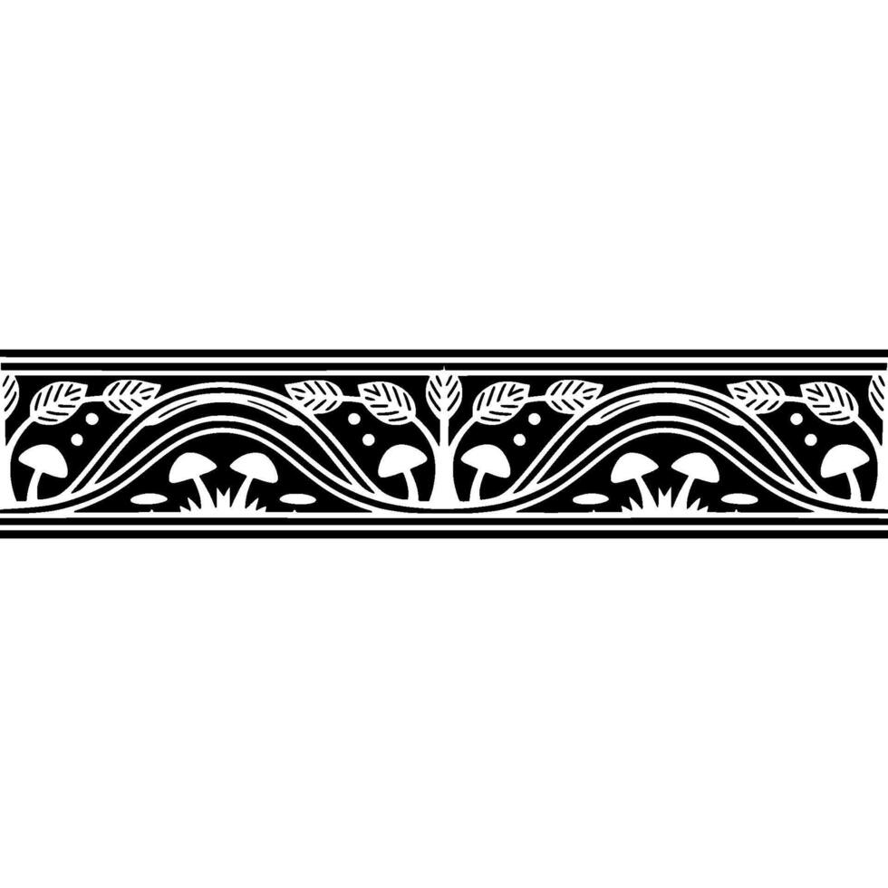 Art Nouveau Botanical Border, Elegant Decorative Element - Foliage vector