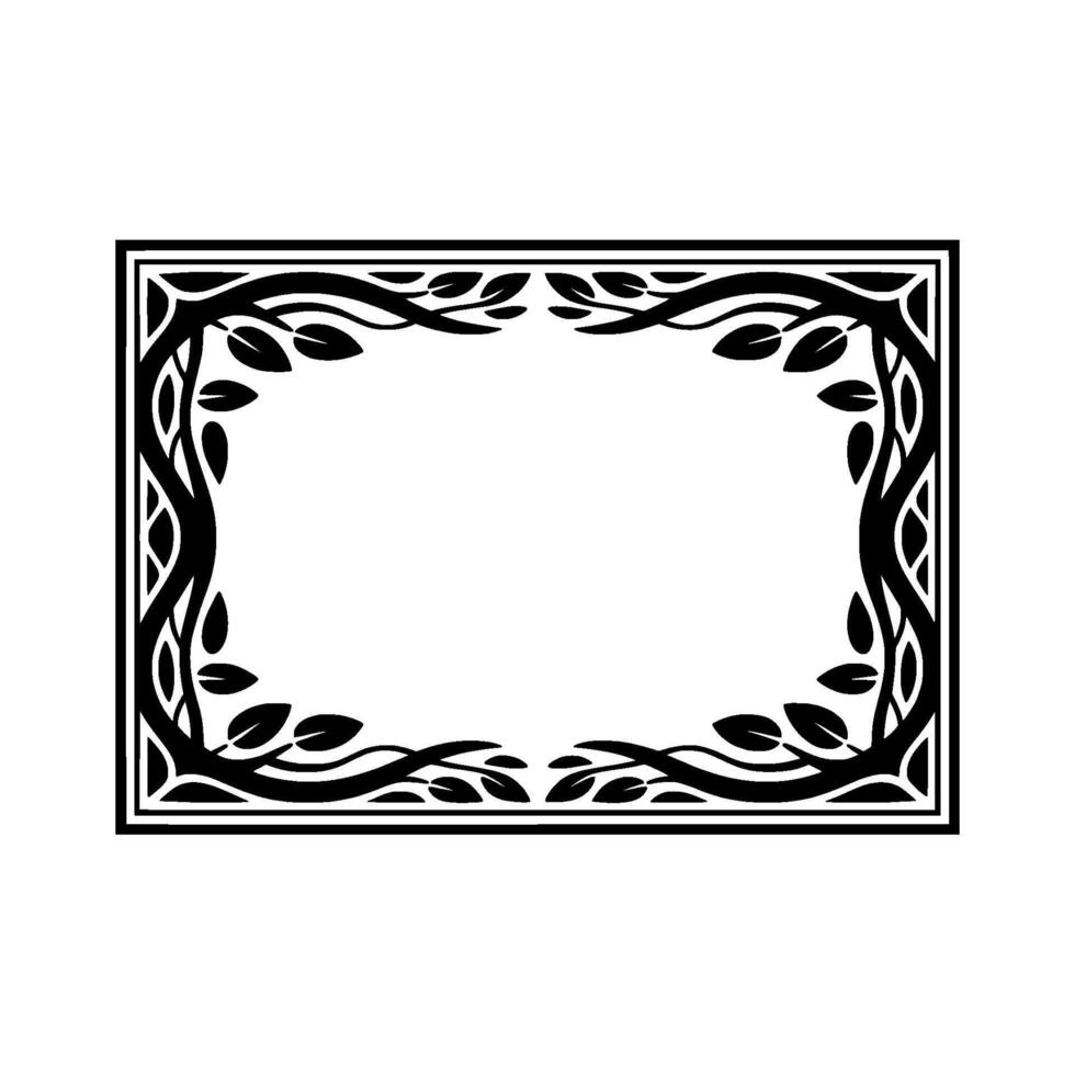 Art Nouveau Botanical Frame, Elegant Ornamentation - Ornament vector