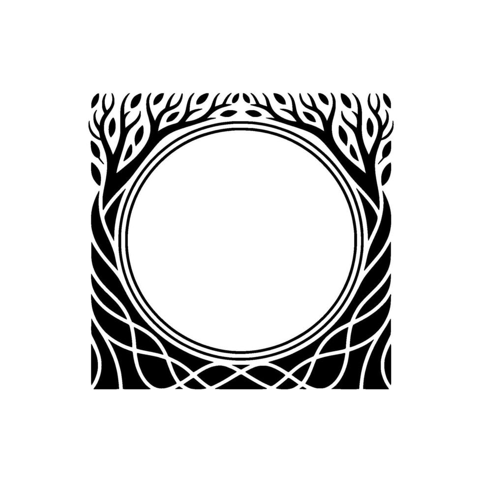 Organic Frame, Botanical Border, Minimalist vector