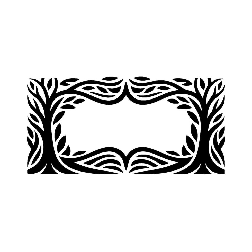 Intricate Tree Frame, Symbolic, Minimalist Ornamentation vector